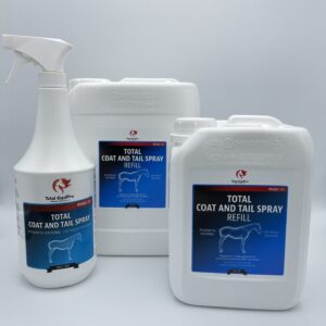 Alle Gebindegrößen des TOTAL Coat & Tail Schweifsprays im Überblick